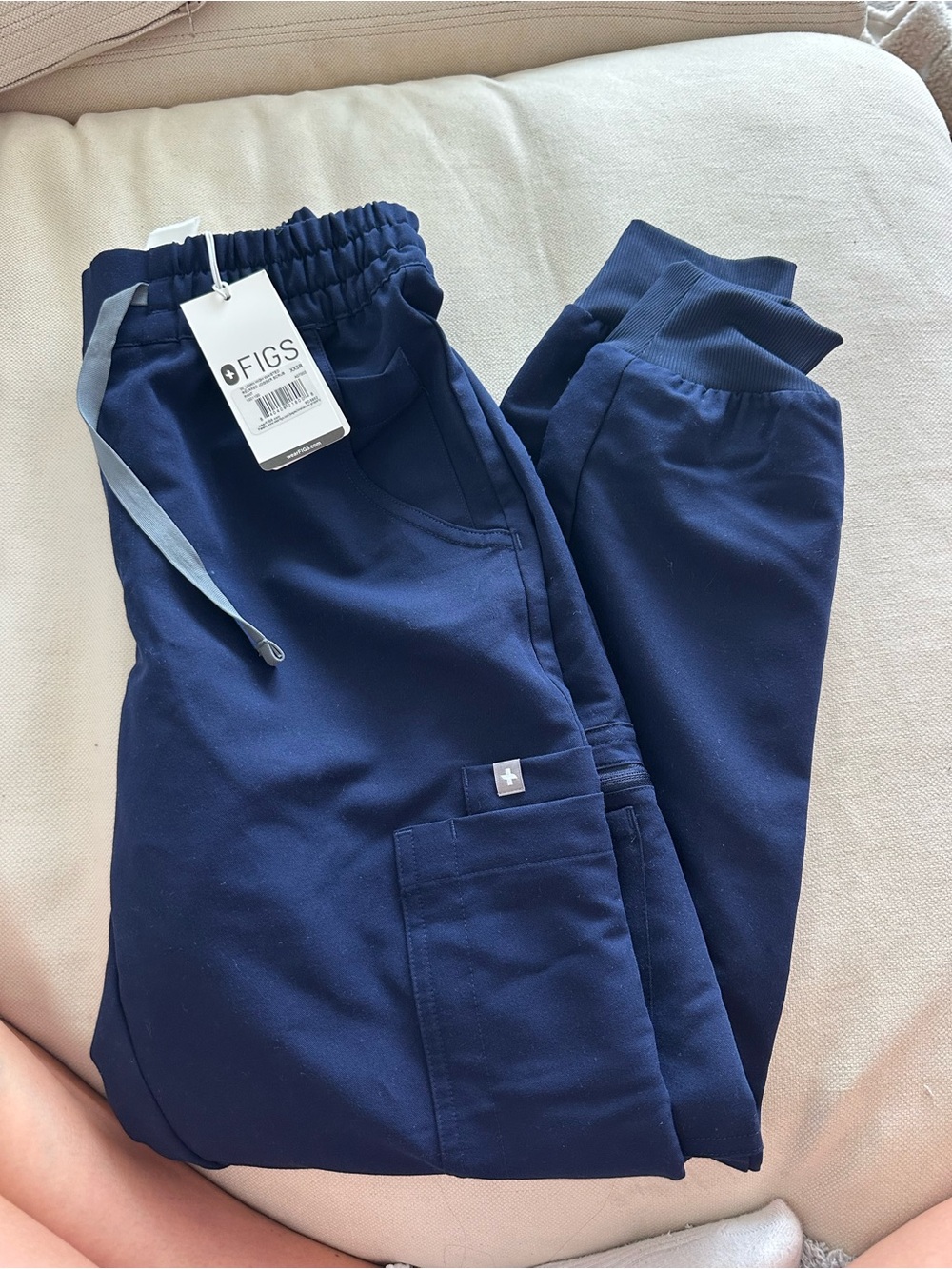 FIGS Navy high waisted uman relaxed